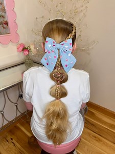 Stacked bubble braid with a mini braided glitter heart! 💖💌💘 You can find what we used for today's hairstyle & outfit linked here: https://liketk.it/54ntg (affiliate link) #kidshairstyles #hairtutorial #hairideas #haireducation #hairlove #girlshairstyle #hairdo #valentines #hairstyleideas #heart #hearthair #ponytail #hairinspo #longhair #blonde #hairoftheday #hairstyles #hairtips #schoolhairstyles #girlmom #relatable #updo #hairvideos #braidstyles #braids #valentinesday | Paisley’s Petals