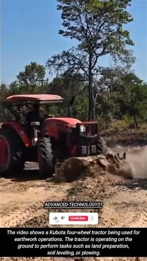 Kubota Four-Wheel Tractor for Earthwork Operations !! #innovation #tool #tractor