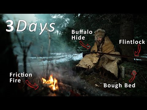 I spent 3 Days in the MOUNTAINS with only a BUFFALO HIDE for Shelter!