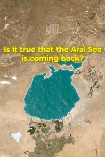 Aral Sea is coming back?🤔🌊 #earthminute #aralsea #sea #geographytok #demographics