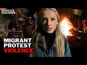 Express reporter FLEES as Dublin migrant hotel protest turns violent