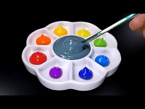 How To Create 8 New Colors From Gray VS Rainbow Color - Satisfying Color Mixing