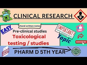 Toxicological Studies Explained | Pharm D 5th Year | Clinical Research | Pharm D notes