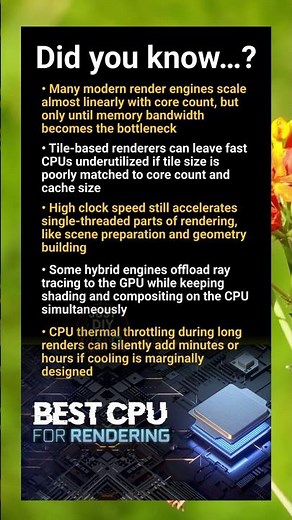 CPU for rendering: cores, tiles, cache and why frequency still matters