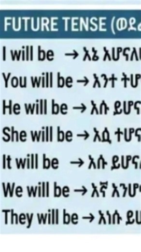 የወደፊት ጊዜን ለመግለጽ(Verb to Be future tense)#actionverbs #englishassessment #perfecttense #tenses #dubi