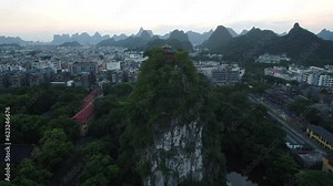 The Guilin Duxiu Peak Scenic Area is located in the city center of Guilin, Guangxi Zhuang Autonomous Region, China. It is one of the most famous natural attractions in Guilin.