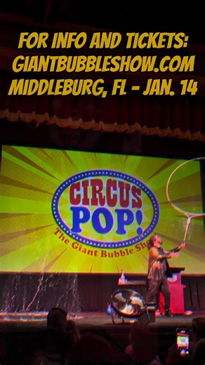 Middleburg! It's almost BUBBLE SHOW TIME! See the biggest bubbles you have ever seen, incredible circus stunts, and make family memories that will last a lifetime. Get tickets to this incredible one-man show before they sell out! | Circus POP The Giant Bubble Show