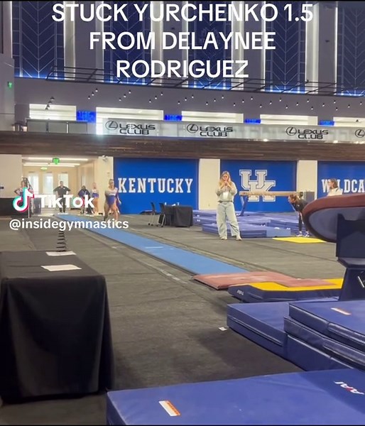 WOW! What a vault from Delaynee Rodriguez from Kentucky! The Wildcats are ready for the 2026 season! 📸Instagram/Kentucky Gymnastics #gymnastics #ncaagymnastics #gymnast #olympics #olympicgames @Kentucky Gymnastics