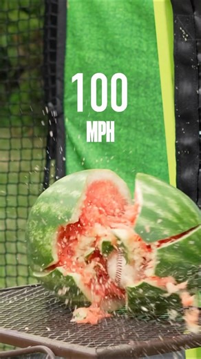 Joey Laurer ✞ on Instagram: "Which Fruit Made The Coolest Explosion? Personally, I Can’t Decide Between Watermelon 🍉 & Pineapple 🍍 #baseball #60eraguy #pitching #experiment #mlb #fruit #watermelon #pineapple #100mph #explosion #slowmo"