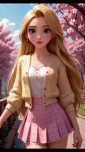 Schoolgirl Rapunzel: A Charming AI Adventure