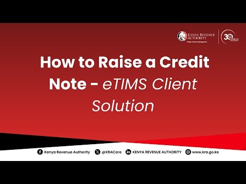 How to Raise a Credit Note eTIMS Client Solution