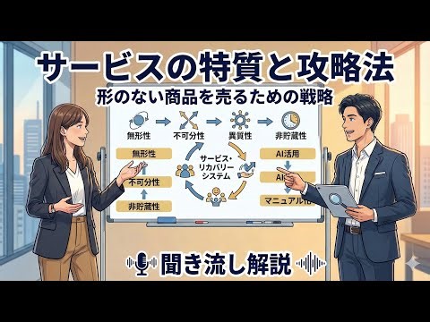 【重要論点・聞き流し】サービスの特質『サービス業の4つの特質と対応策』（事例２）