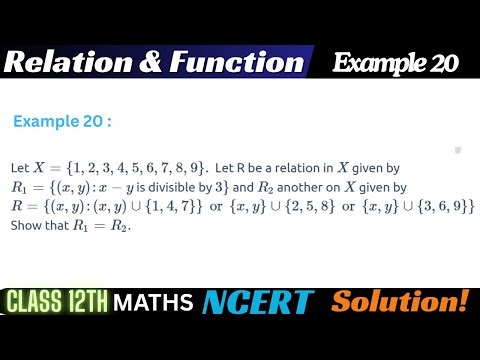 Example 20 Chapter1 Relation & Function Class 12 Math | Example 20 Class12 Ch 1 NCERT Maths