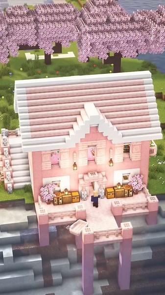 Cherry Grove House Build in Minecraft