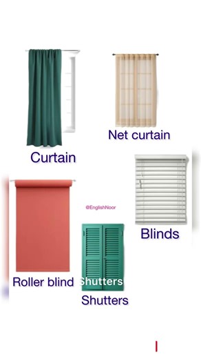 Types of Window Coverings | Curtain and Blind Vocabulary🪟