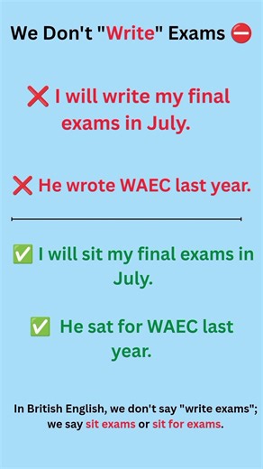 "Write exams" And "Sit exams" | Which is Correct? 🤨