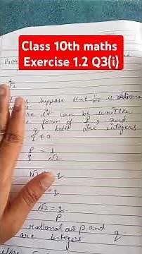 #exercise 1.2 Q 3(i) class 10 maths #exercise 1.2 # prove that 1/√2 is irrational # Ex 1.2 Q3(i)