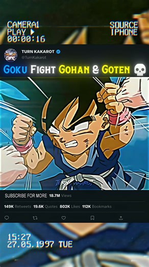 Goku vs Gohan & Goten Was INSANE 🔥 #goku #gohan #goten #anime #shorts