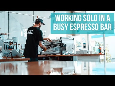 See how a professional barista makes coffee working solo
