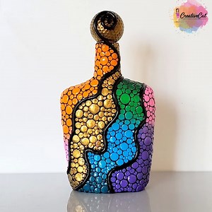 255K views · 8.2K reactions | These colors are so soothing to eyes, Different and easy bottle art | CreativeCat | Facebook