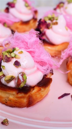 Jane de Graaff | It’s #valentinesday with @australianeggs! So here’s my #recipefromtheheart - Mini rose Basque cheesecakes with rose cream and rose syrup... | Instagram