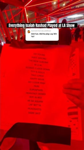 Isaiah Rashad LA Setlist