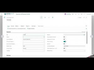 Microsoft Dynamics 365 Business Central - New Chart Of Account Creation