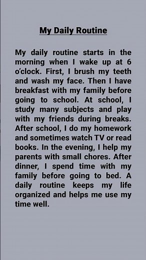 My Daily Routine | Simple English Paragraph for Beginners #englishlearning #english #learnenglish