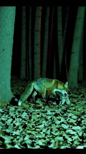 Fox eats rabbit
