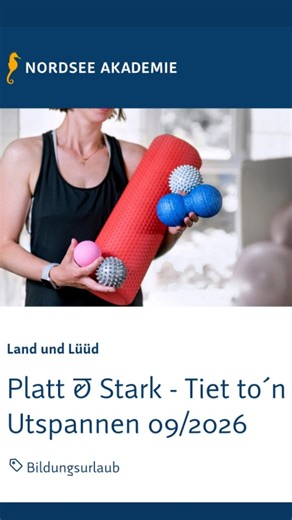 Plattdeutsch lernen mit Lisa 🌻 on Instagram: "⭐ Platt & Stark – Dein Bildungsurlaub für Gesundheit, Resilienz & Sprache Termine 2026: 📅 13.04.–17.04.2026 📅 07.09.–11.09.2026 ➡️ Für beide Wochen sind aktuell noch Plätze frei! Gönn dir eine Woche voller Entspannung, neuer Impulse und wirkungsvollem Stressmanagement – kombiniert mit Bewegung, Ernährungskompetenz und plattdeutscher Sprachkultur. „Platt & Stark – Zeit zum Entspannen“ verbindet wissenschaftlich fundierte Tools, praktische Übungen u