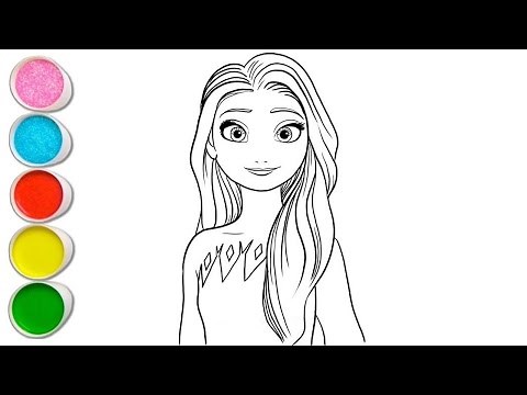 How to Draw A Cute Elsa Frozen, Easy Drawing for Kids | Let's Draw Toddler