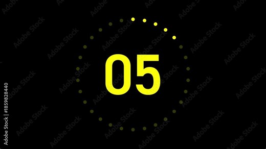 30 Seconds Count Up Timer Yellow Dot Digital Stopwatch 4K