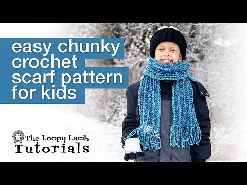 Easy Chunky Crochet Scarf Pattern for Kids Tutorial
