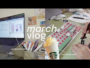 busy days in march 🍓 modding my keyboard (rk71), cafe study session, unboxing packages