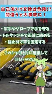 間違えると大事故!? タイヤ交換の正しいやり方 タイヤ交換#タイヤ交換 #DIY整備 #正しいやり方 #トルク管理 #ずんだもん #春の準備 #車メンテナンス
