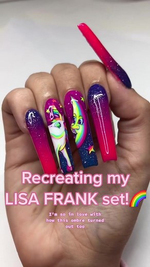 Recreating Lisa Frank Nail Set from 5 Years Ago