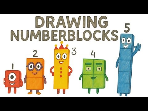 Numberblocks 1 to 5 | Drawing and Coloring on Sketch Book | Easy Draw and Color for Kids