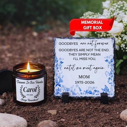 Sympathy Gift Box for Loss of Mother, Mom Memorial Stone Condolence Gift,custom Plaque and Candle,in Loving Memory,loss of a Loved One - Etsy