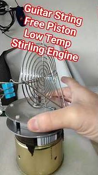 Guitar String Free Piston Stirling Engine - LTD magnetic #stirlingengine #experiment #shorts