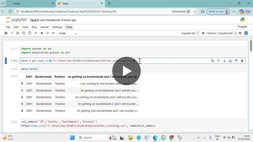 #sentimentanalysis #python #dataanalytics #socialmediaanalytics #nlp #datascience #prodigyinfotech | Vaishnavi Gangarde