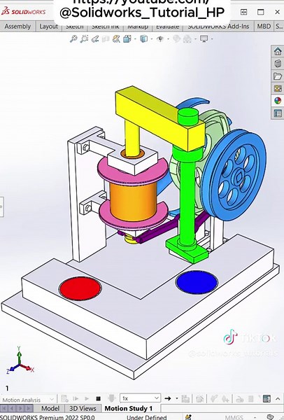 90 deg. pick and place mechanism #solidworkstutorial #solidworkstutorialhp #Solidworks #solidworksforbeginer #mechanism #mechanisms #pickmechanism