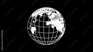 Earth globe- spinning globe planet isolated on white background - Transparent globe icon Asia globe