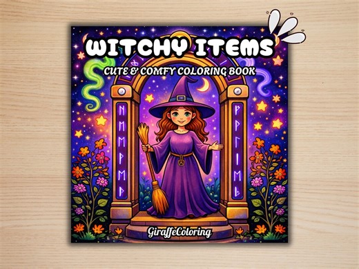 Fantasy Witchy Objects Coloring Pages, Bold and Easy Coloring Book, Whimsical Witch Items Coloring, Cozy Relaxing Activity for Adults - Etsy Australia