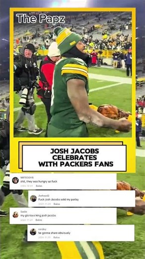 Josh Jacobs Celebrates With Packers Fans #joshjacobs #nfl #superbowl #shorts