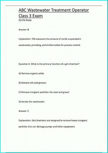 ABC Wastewater Treatment Operator Class 3 Exam video