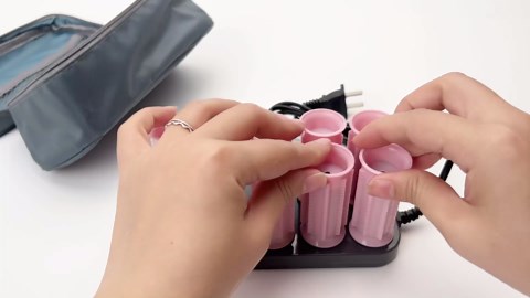 Rechargeable Professional Hair Curler Set - 10 Heated Rollers with 160°F Thermostat and Styling Tool