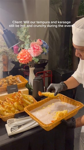 Say no more. The answer is YES! Freshly cooked Tempura and Karaage at your event 💯 | Infinity Gourmet Foods