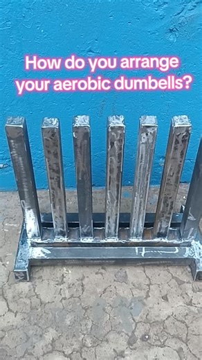 aerobic Dumbbells storage rack. How do you arrange your aerobic dumbells? #dumbells #rack #areobic #fitness #gym