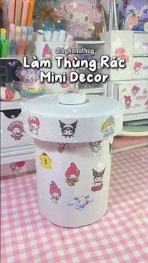 Làm Thùng Rác Mini Decor✂️#diy#craftideas#craftprojects#handmade#handmadecraft#decorbanhoc#diyideas