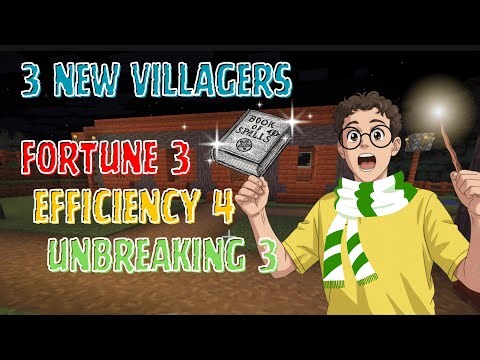3 New Villagers, 3 Powerful Books! 🔥 Fortune 3, Efficiency 4, Unbreaking 3.